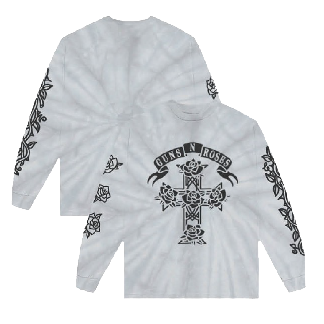 Guns N' Roses - Cross of Roses Tie Dye Longsleeve Shirt