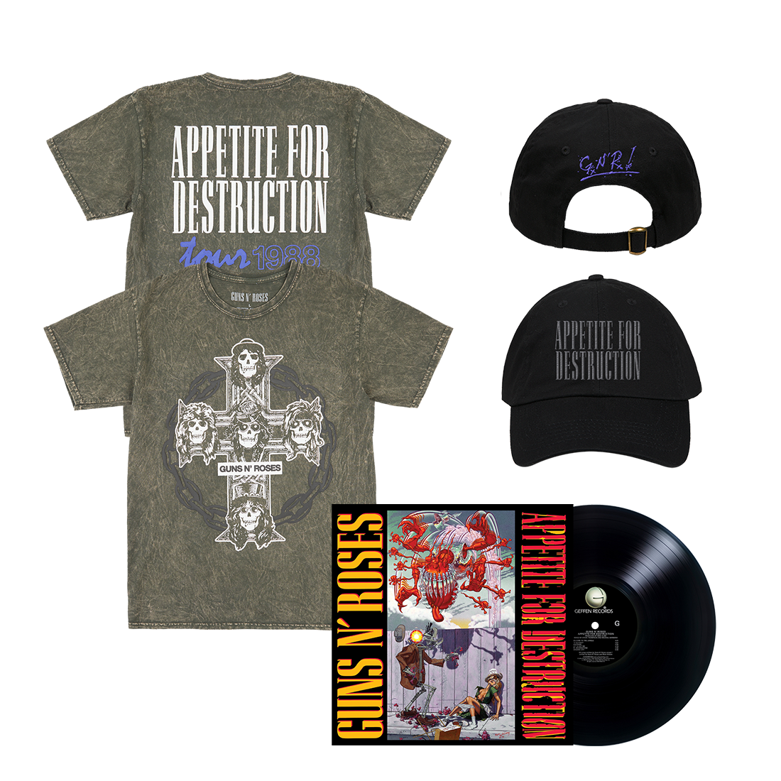 Appetite For Destruction Limited Edition LP + Appetite For Destruction Cross and Chain T-Shirt + Appetite For Destruction Hat