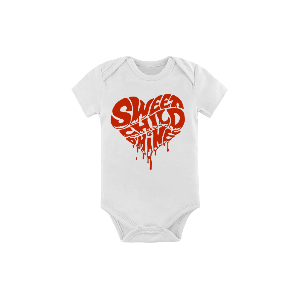 Guns N Roses - Sweet Child O' Mine Heart White Onesie