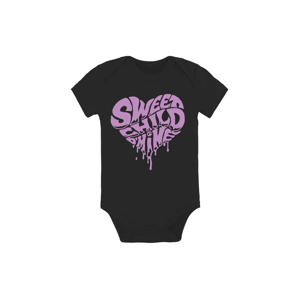Guns N Roses - Sweet Child O' Mine Heart Black Onesie Purple Print