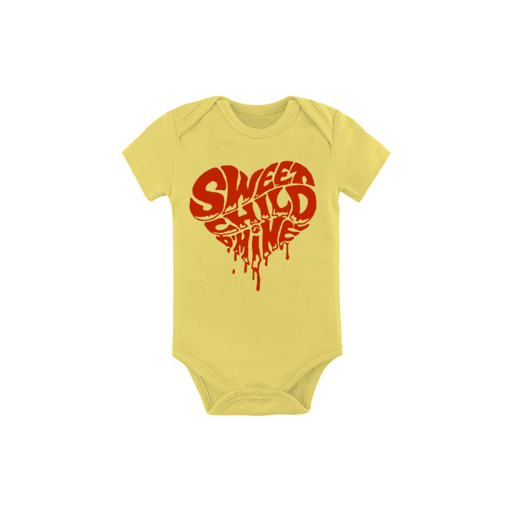 Guns N Roses - Sweet Child O' Mine Heart Yellow Onesie