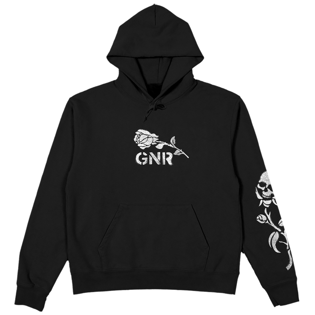 Skull Rose Black Hoodie Guns N Roses UK