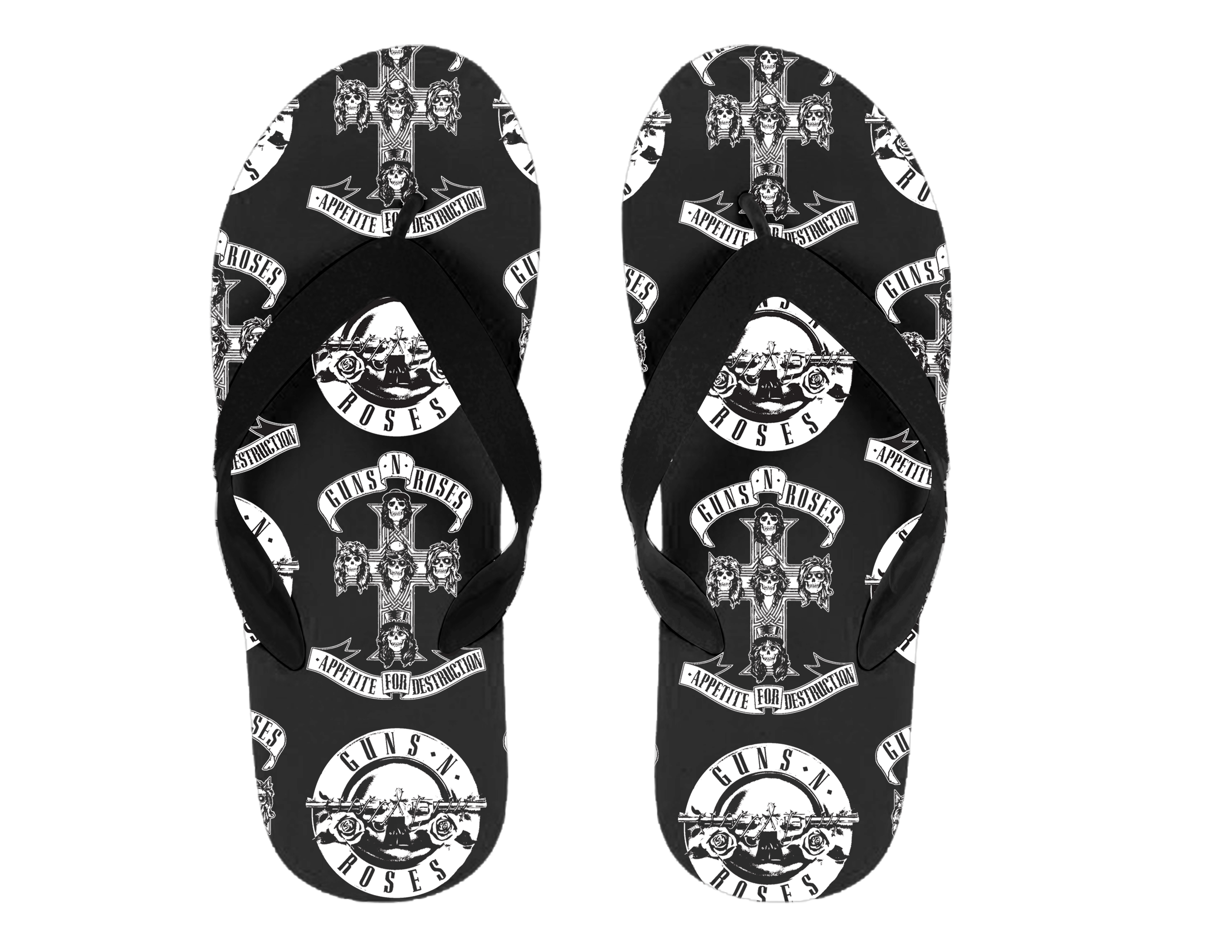 Guns N Roses - GN'R Repeat Logo Flip Flops