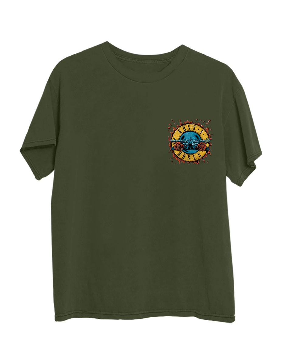 Guns N Roses - World Tour 2026 Military Green T-Shirt
