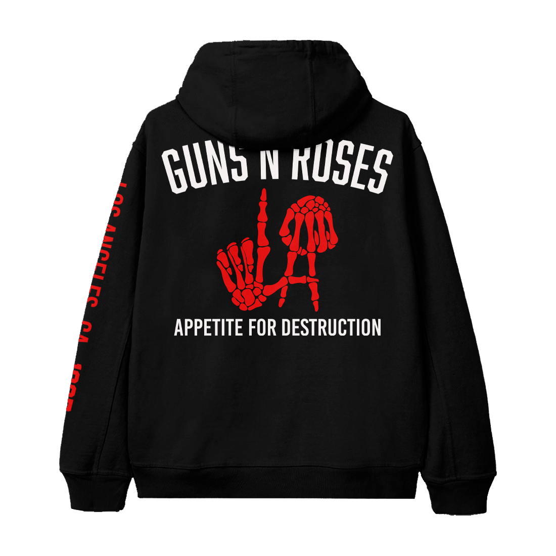 Guns N Roses - Appetite For Destruction Skeleton LA Hands Zip Hoodie