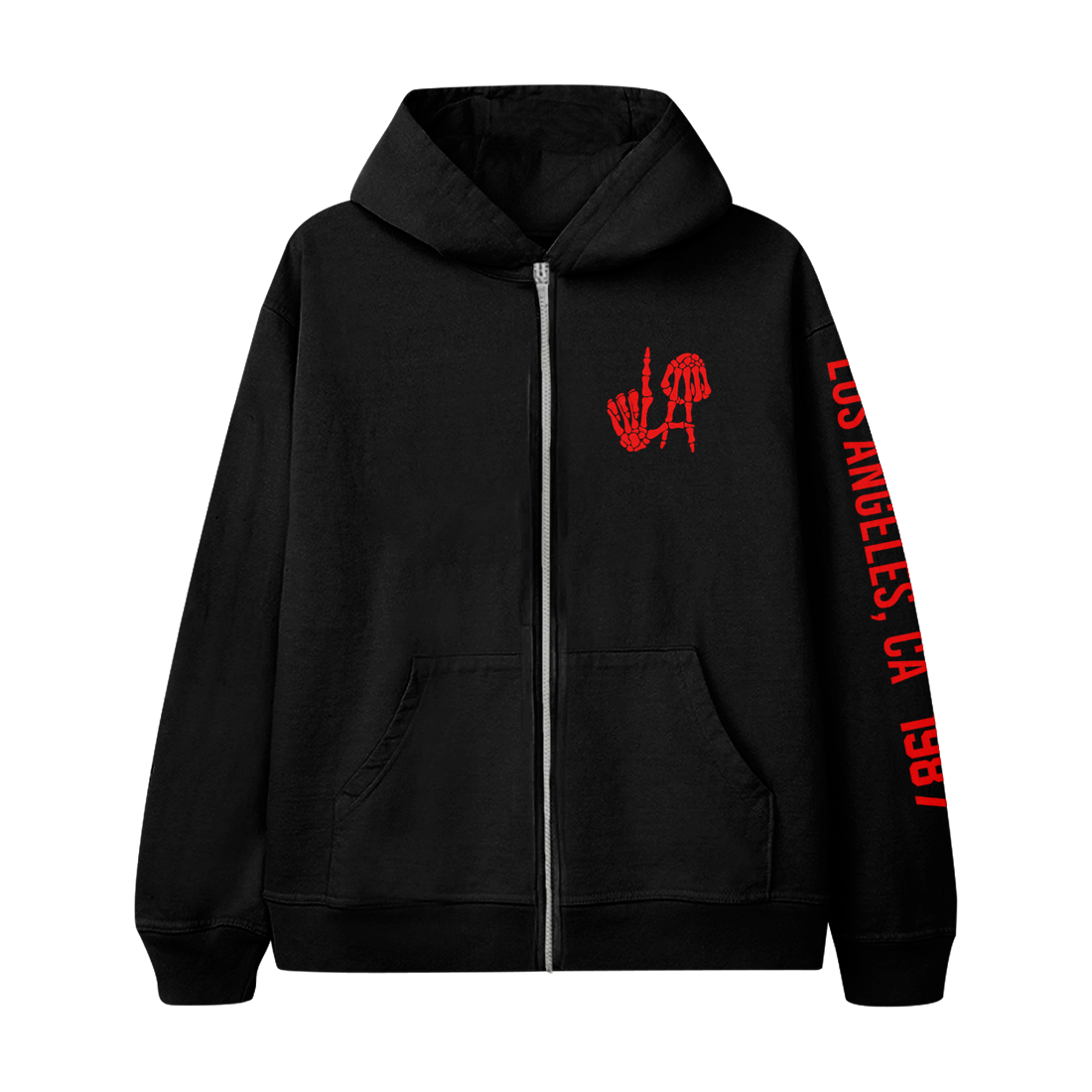Guns N Roses - Appetite For Destruction Skeleton LA Hands Zip Hoodie