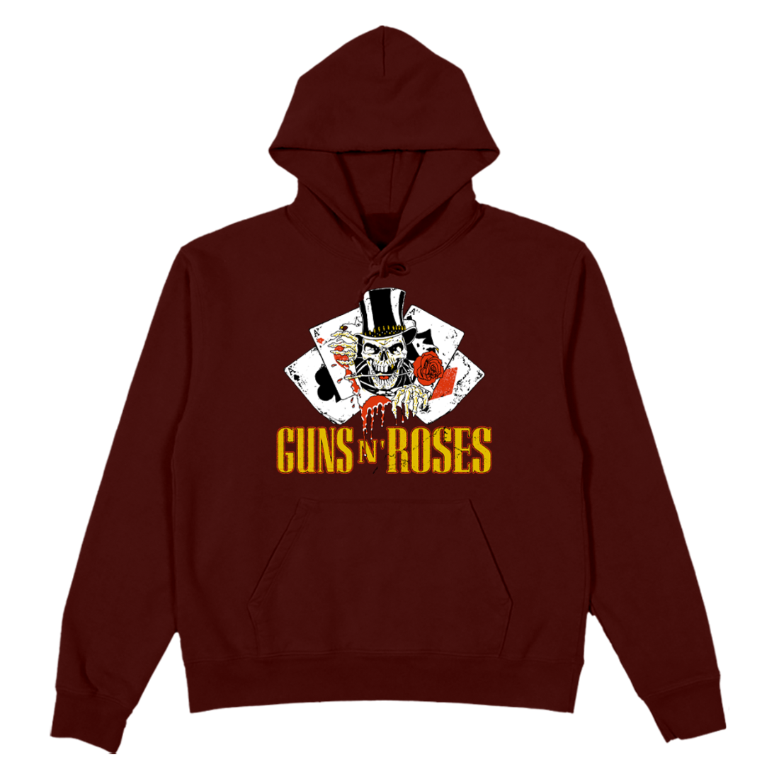 Guns N Roses - Cards Maroon Pullover Hoodie